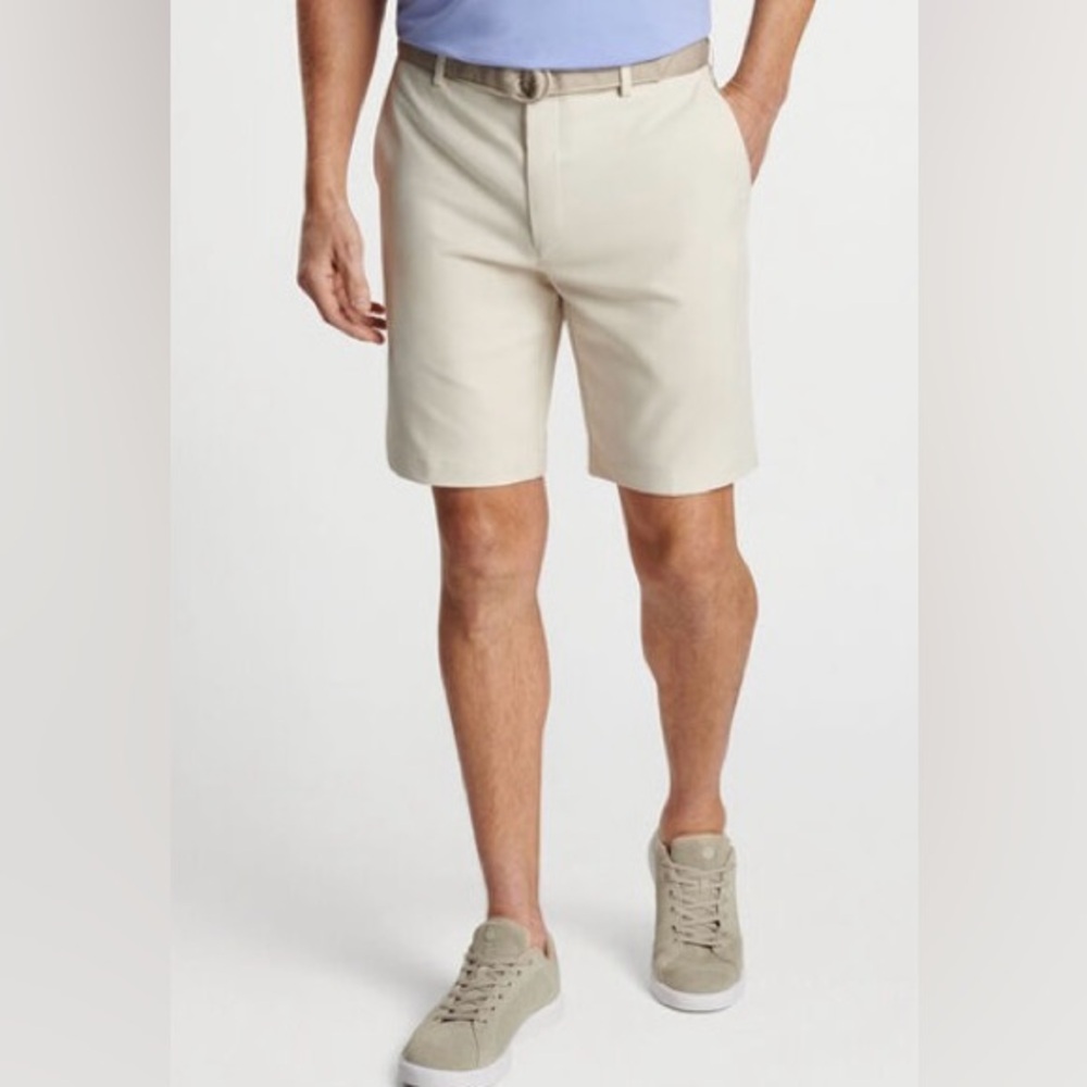 Peter Millar Wicking Men’s Sz‎ 38 Salem Performance Shorts in Stone